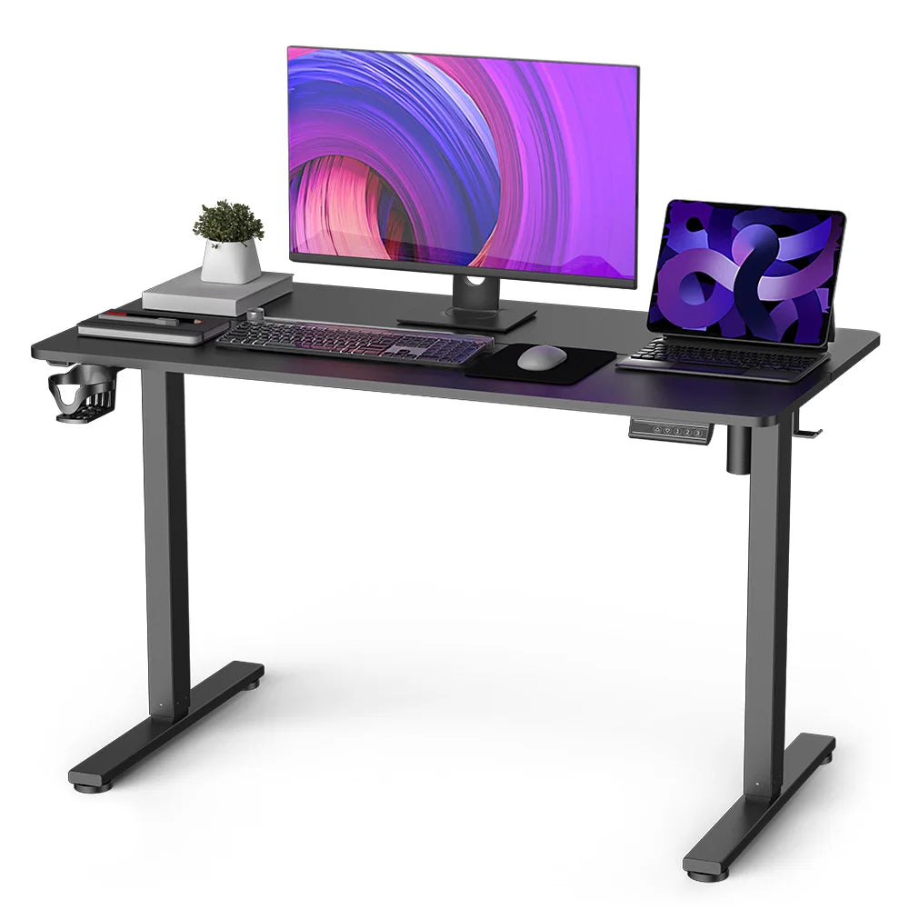 Bureau ergonomique assis debout electrique blanc