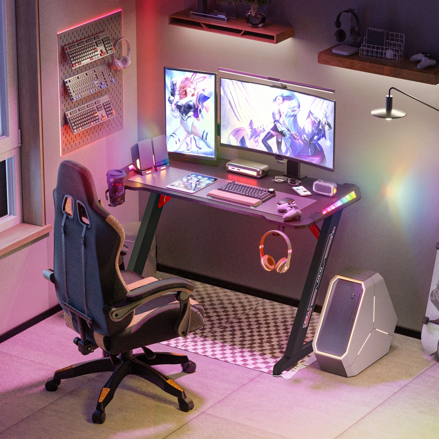 Bureau ergonomique gamer noir
