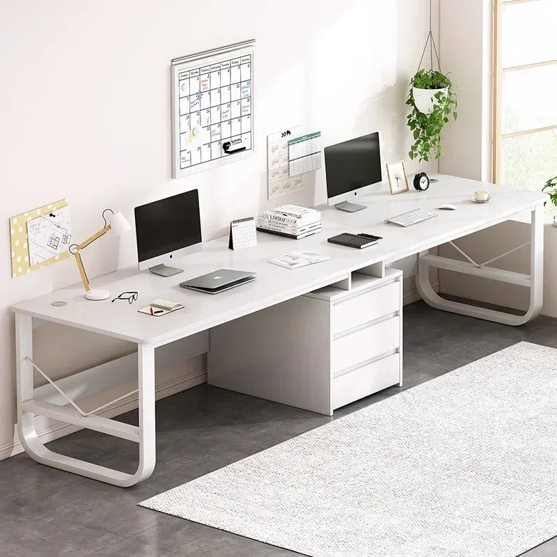 Bureau ergonomique informatique blanc