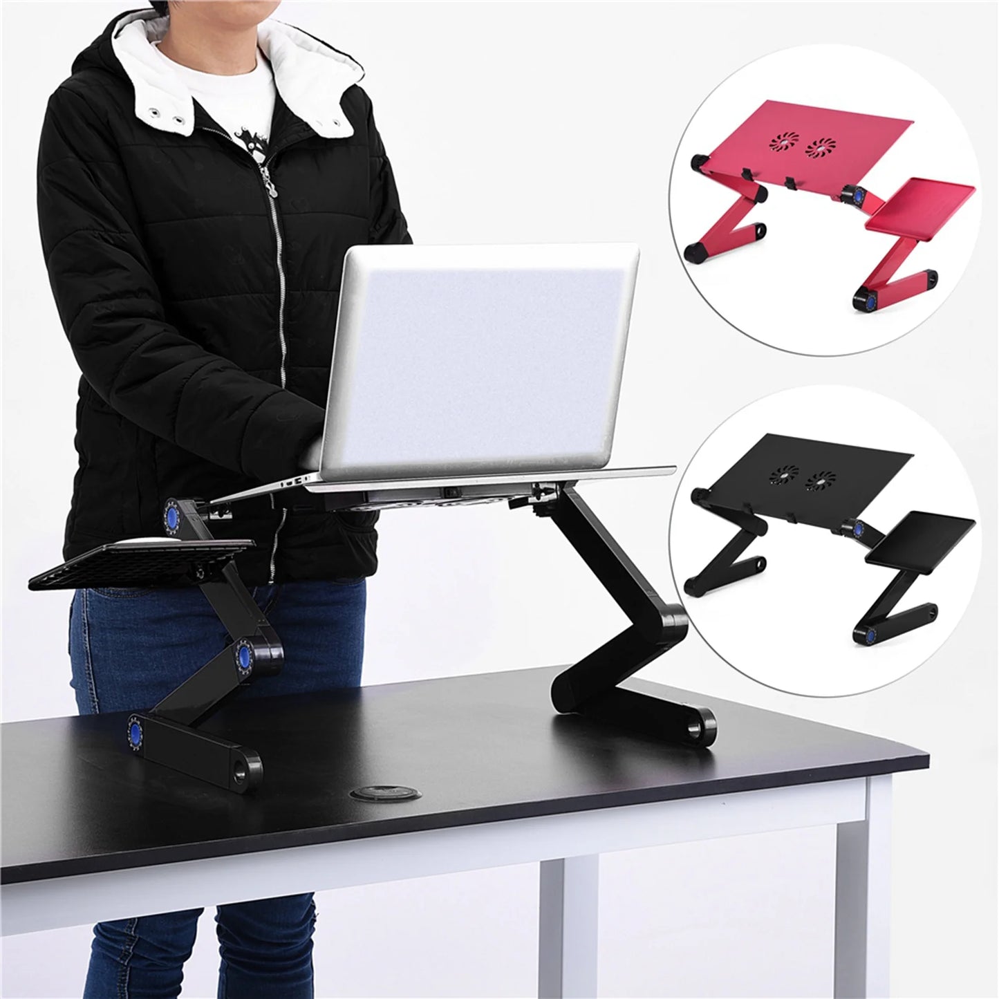 Bureau ergonomique portable noir