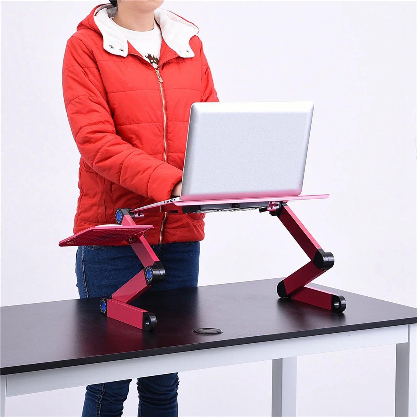 Bureau ergonomique portable rose