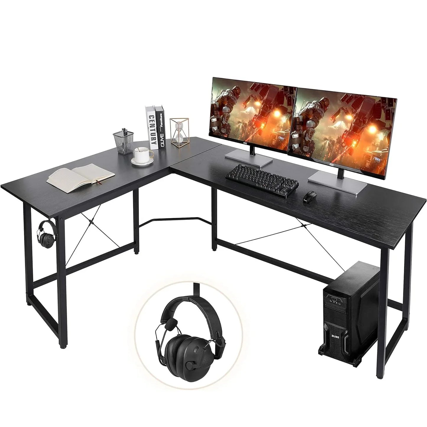 Bureau gaming ergonomique blanc
