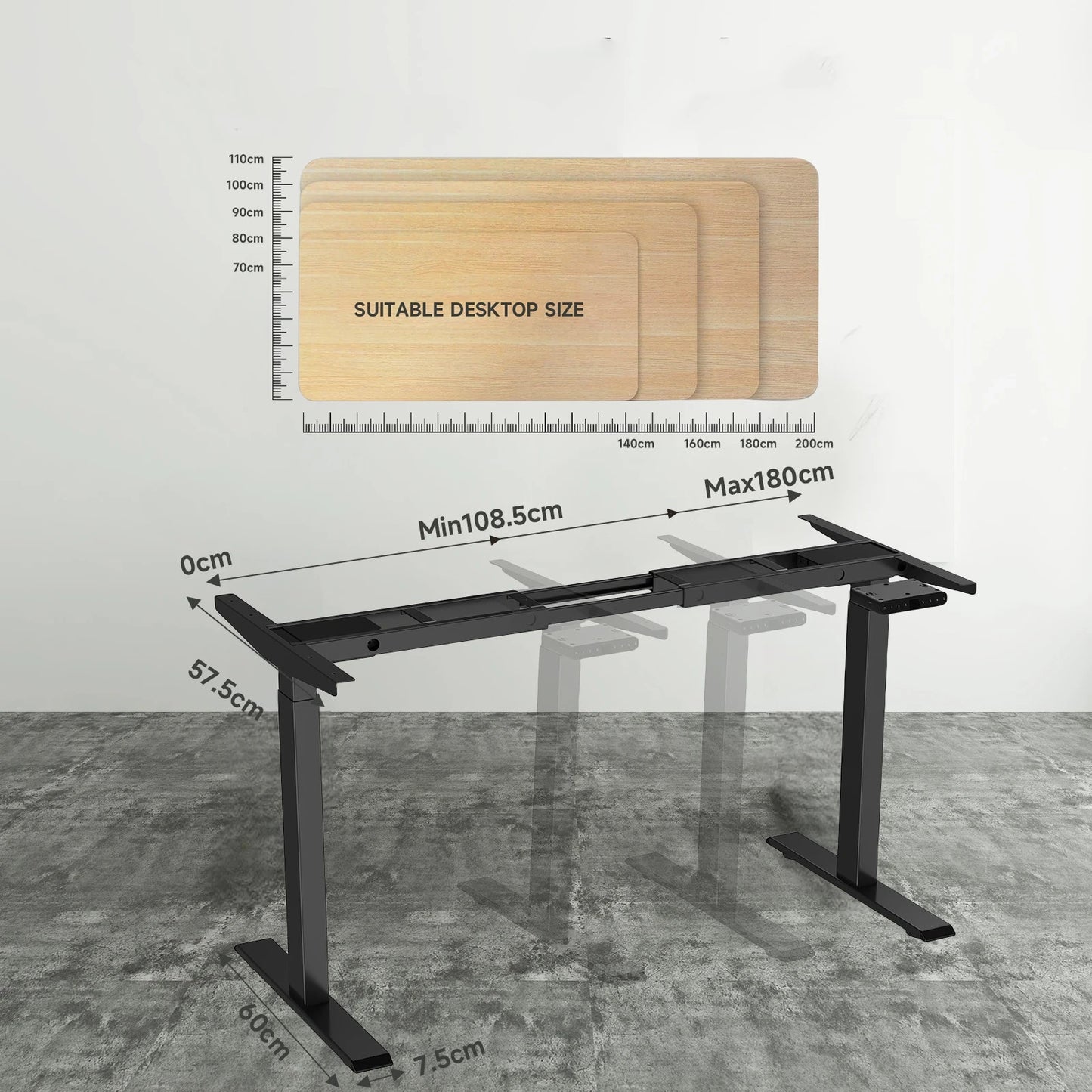 Bureau ordinateur ergonomique marron