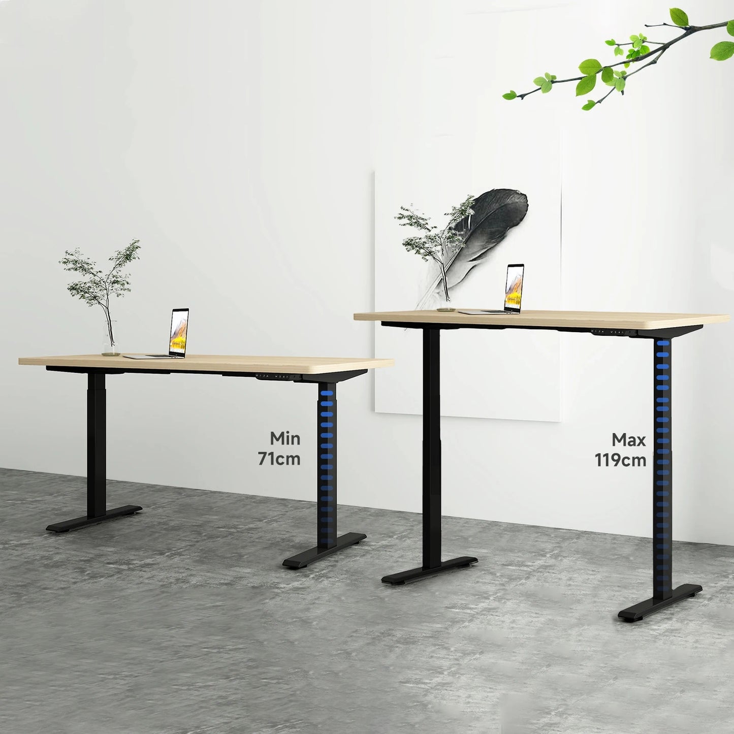 Bureau ordinateur ergonomique noir
