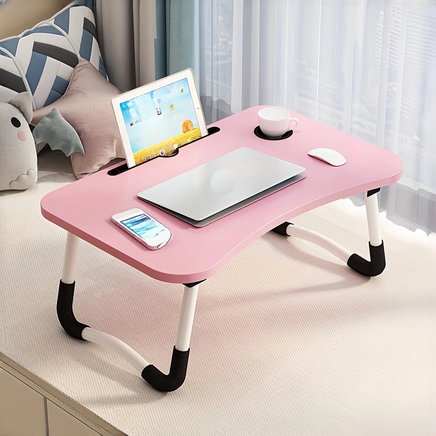Bureau portable ergonomique rose