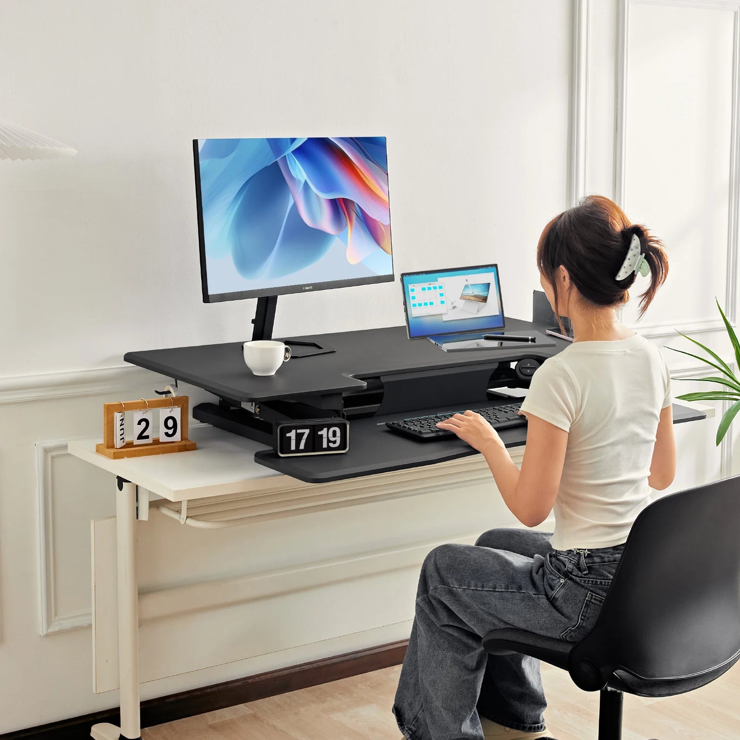 Bureau professionnel ergonomique noir