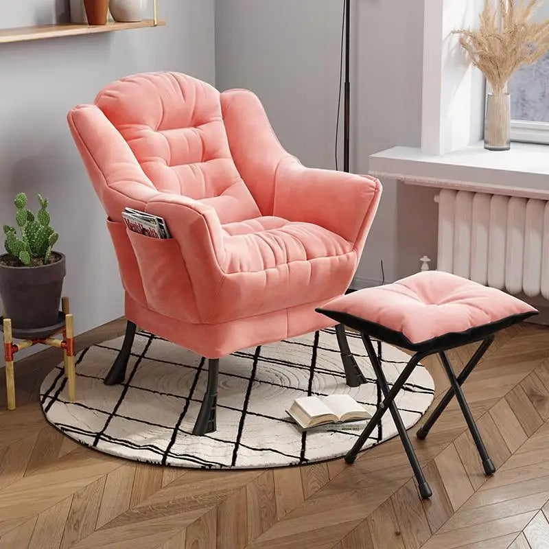 Chaise-ergonomique-repose-pied-rose