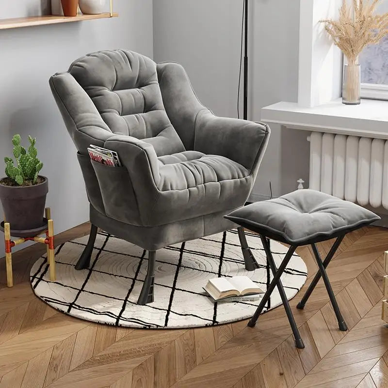 Chaise-ergonomique-repose-pied--gris-foncé