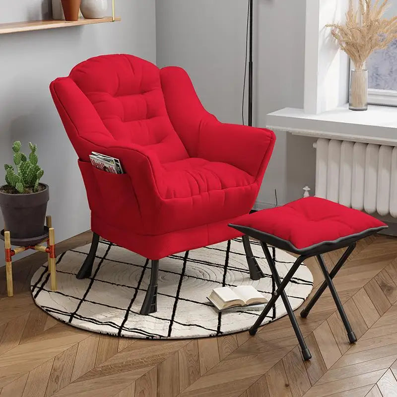 Chaise-ergonomique-repose-pied-rouge