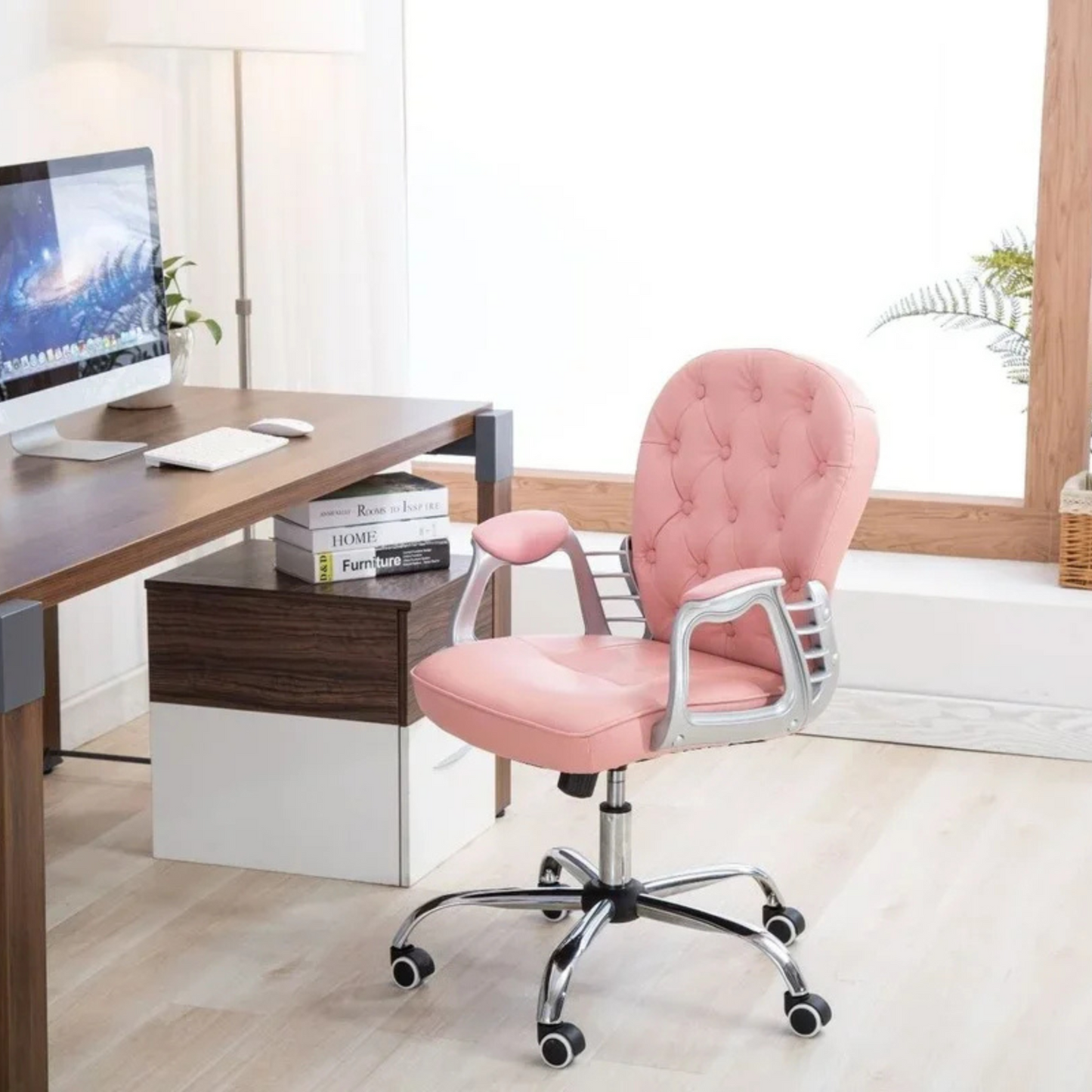 Chaise-ergonomique-rose