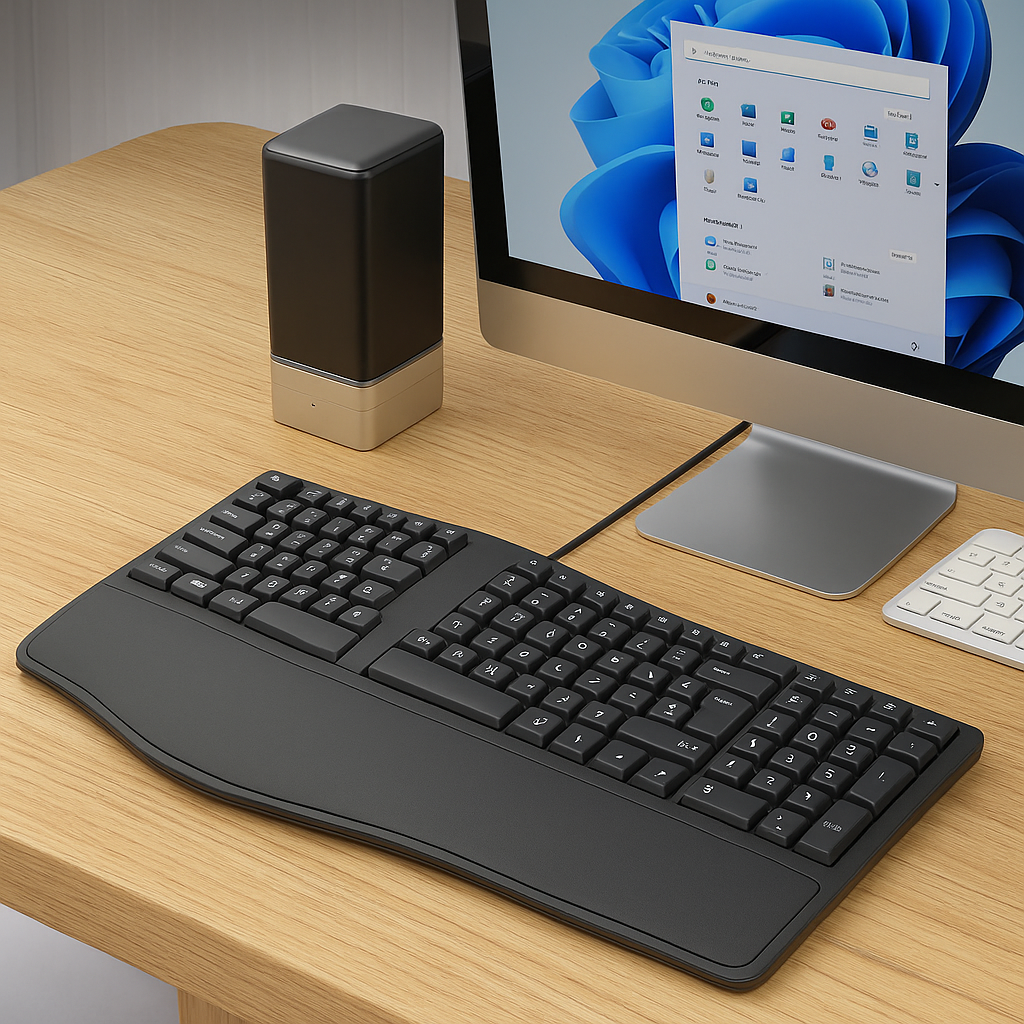 Clavier azerty ergonomique noir
