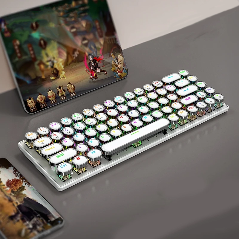 Clavier d'ordinateur ergonomique blanc*