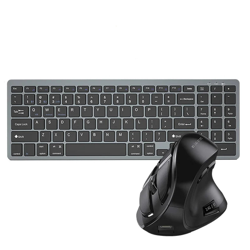 Clavier ergonomique avec souris intégrée blanc
