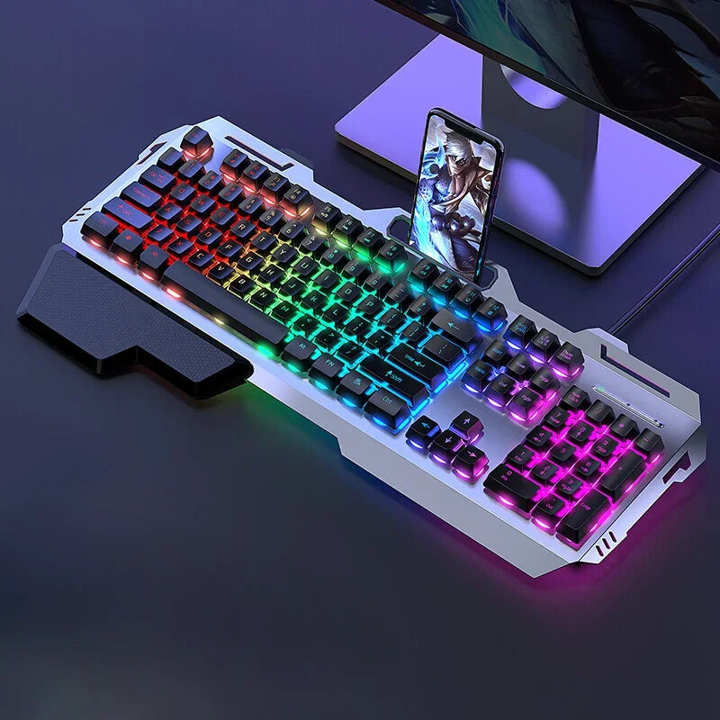 Clavier ergonomique gamer blanc
