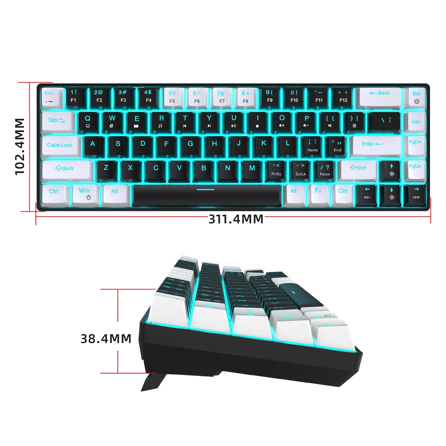 Clavier ergonomique pc bleu