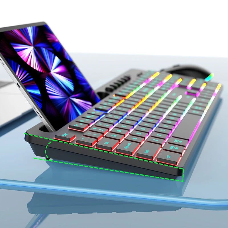 Clavier ergonomique souris intégrée bleu