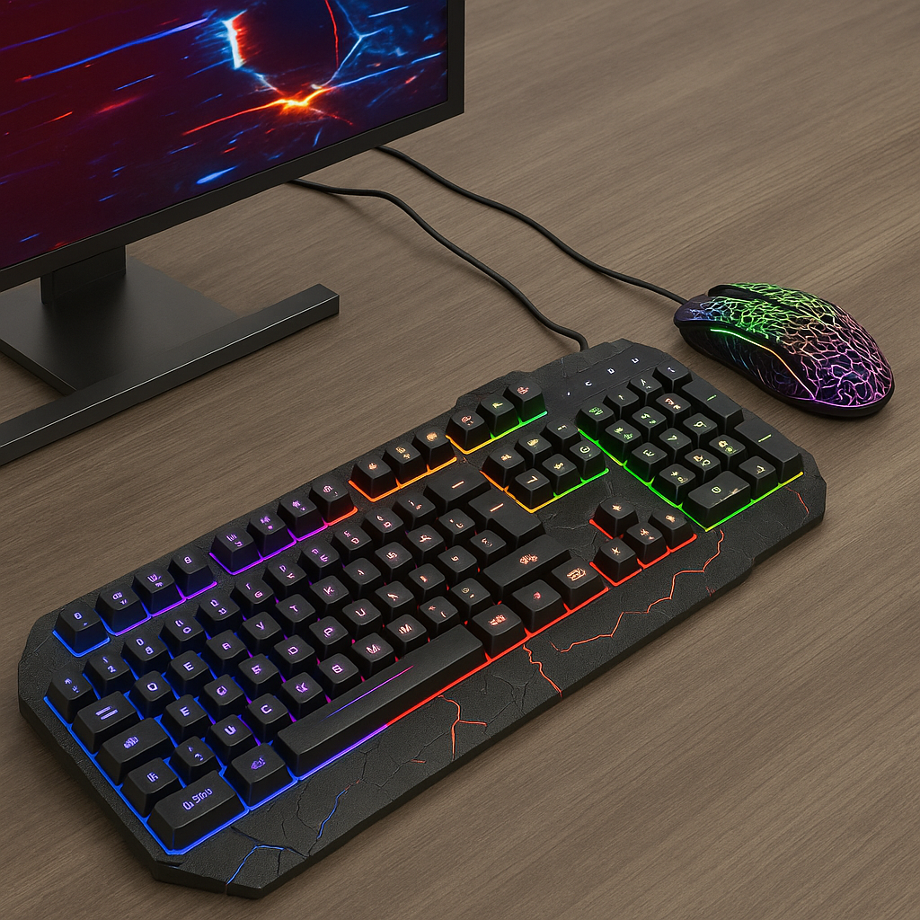 Clavier gamer ergonomique noir