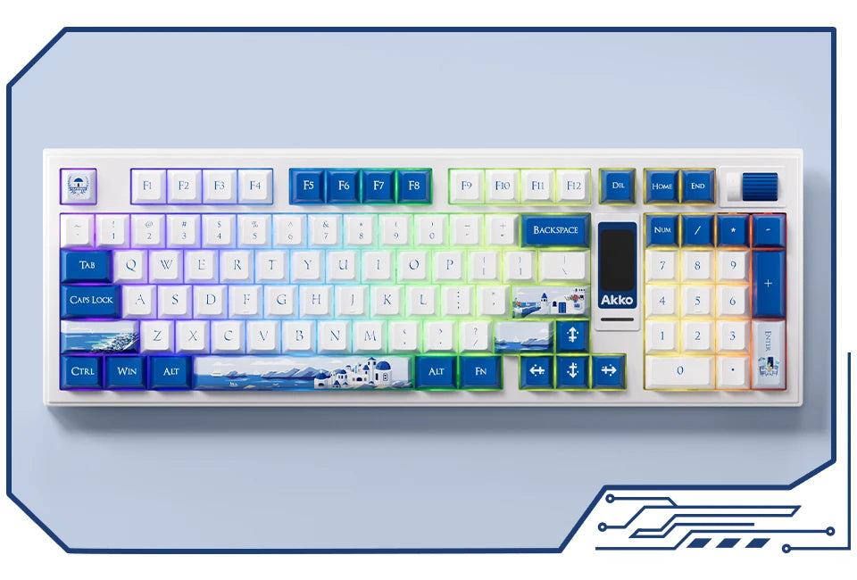 Clavier mécanique ergonomique bleu