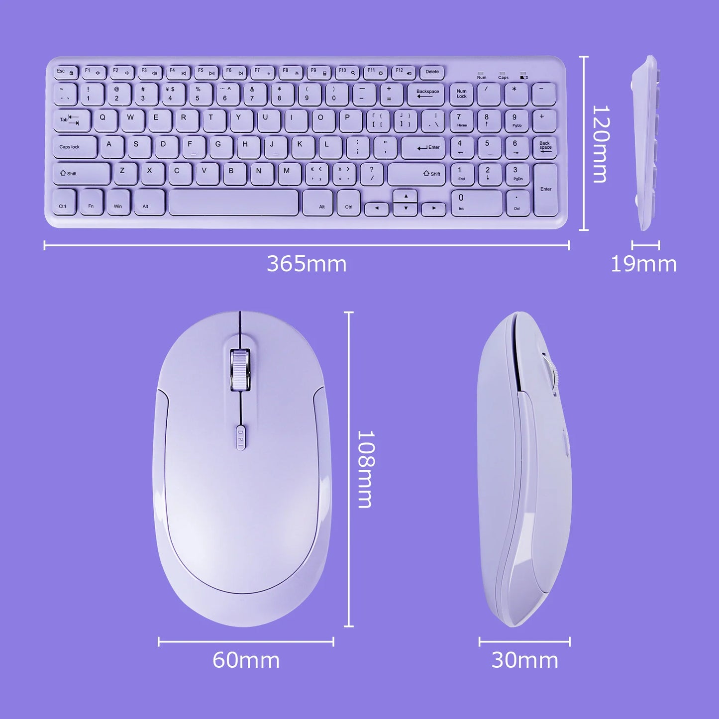 Clavier souris ergonomique mesures
