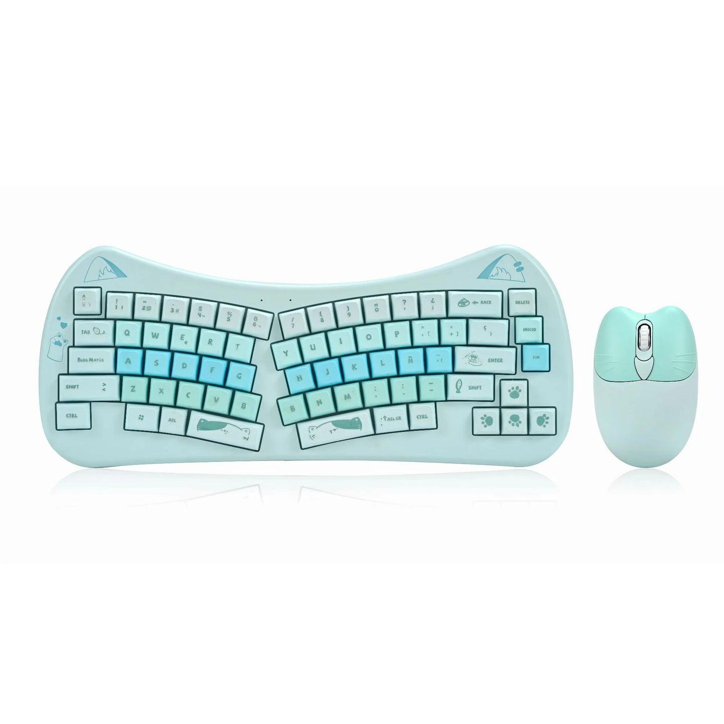 Clavier_souris_ergonomique_sans_fil_bleu