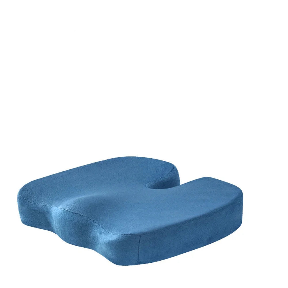 Coussin ergonomique a memoire de forme bleu