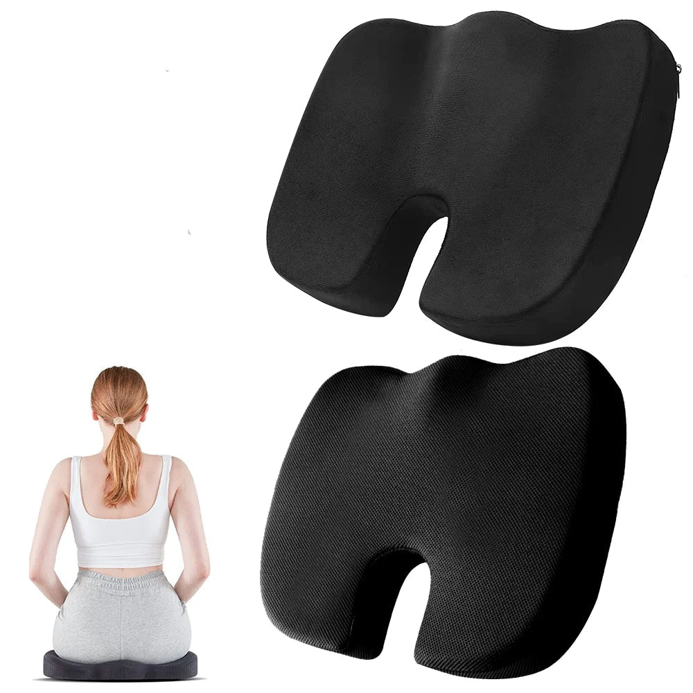 Coussin ergonomique chaise pharmacie noir