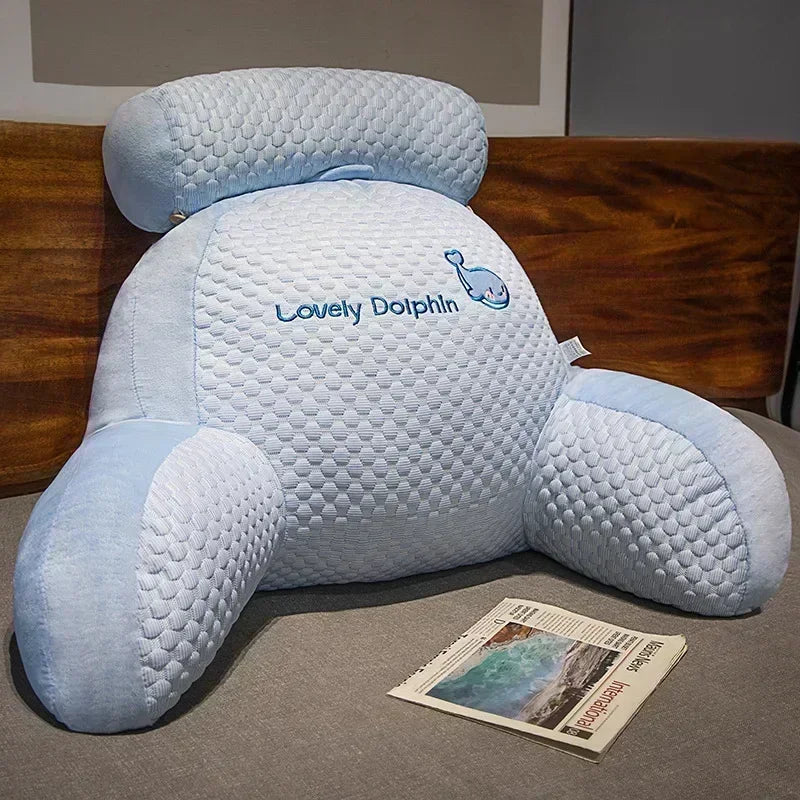 Coussin ergonomique lecture bleu