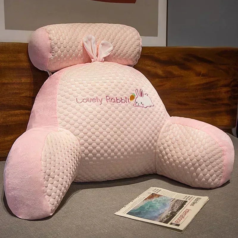 Coussin ergonomique lecture rose