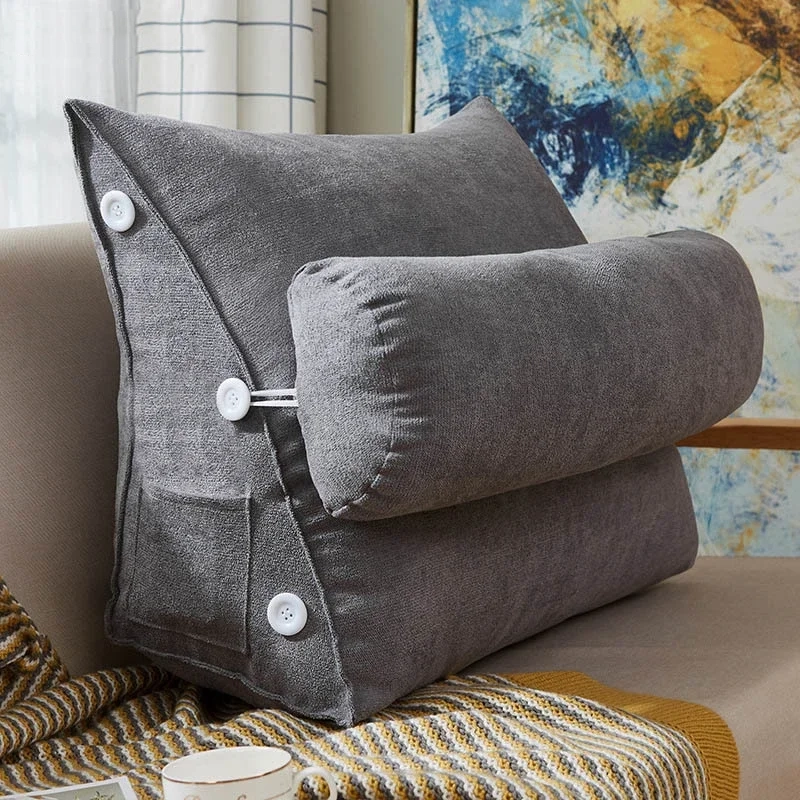 Coussin ergonomique pour canapé gris