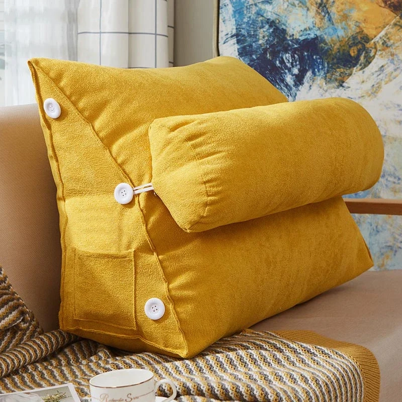 Coussin ergonomique pour canapé jaune