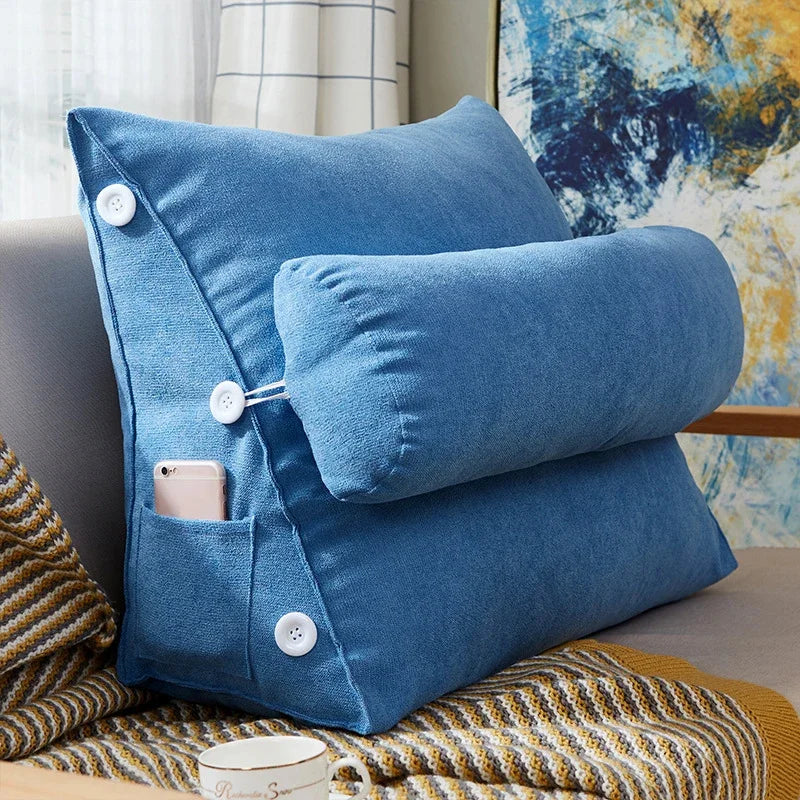 Coussin ergonomique pour canapé bleu