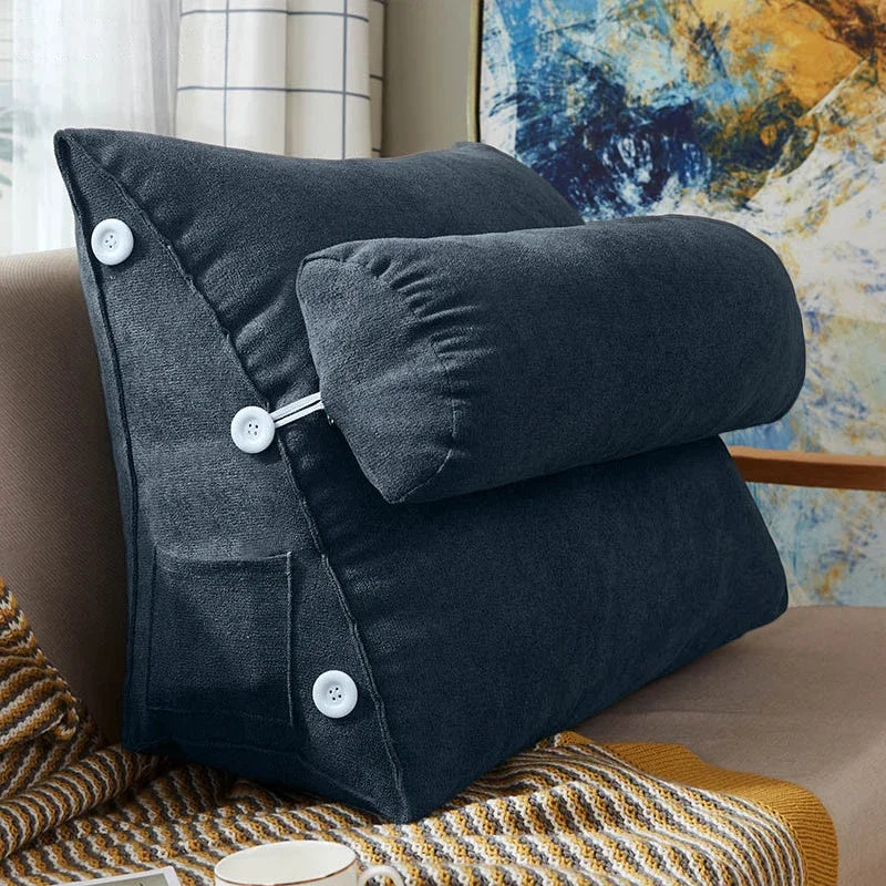 Coussin ergonomique pour canapé bleu clair
