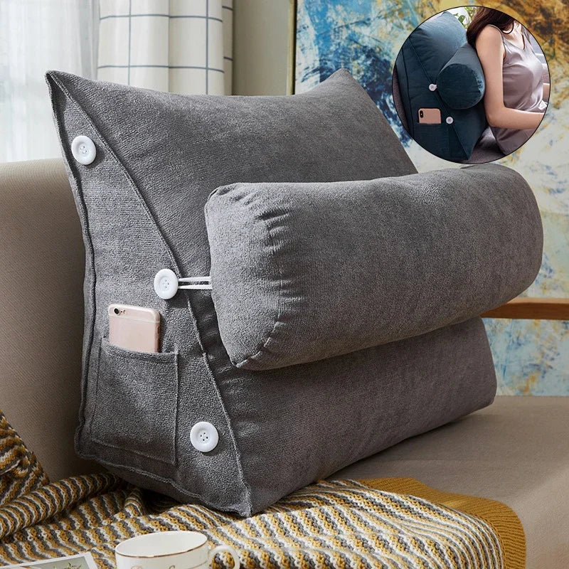 Coussin ergonomique pour canapé gris