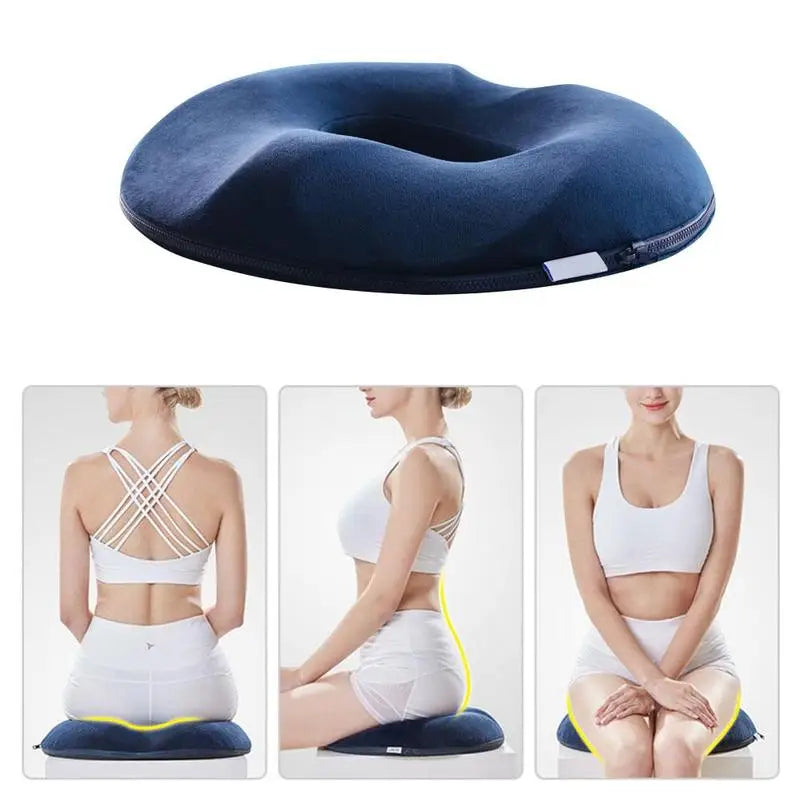 Coussin ergonomique pour fauteuil bleu