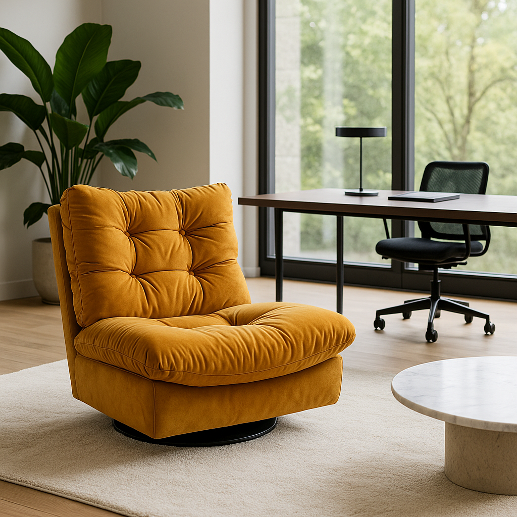 Fauteuil chaise de bureau sans roulette ergonomique salon