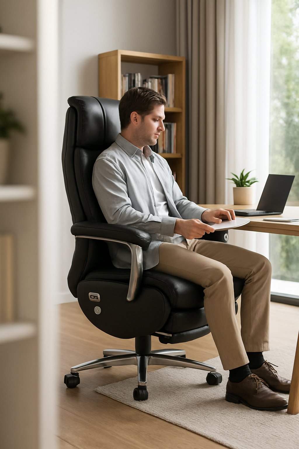 Fauteuil de bureau ergonomique cuir homme