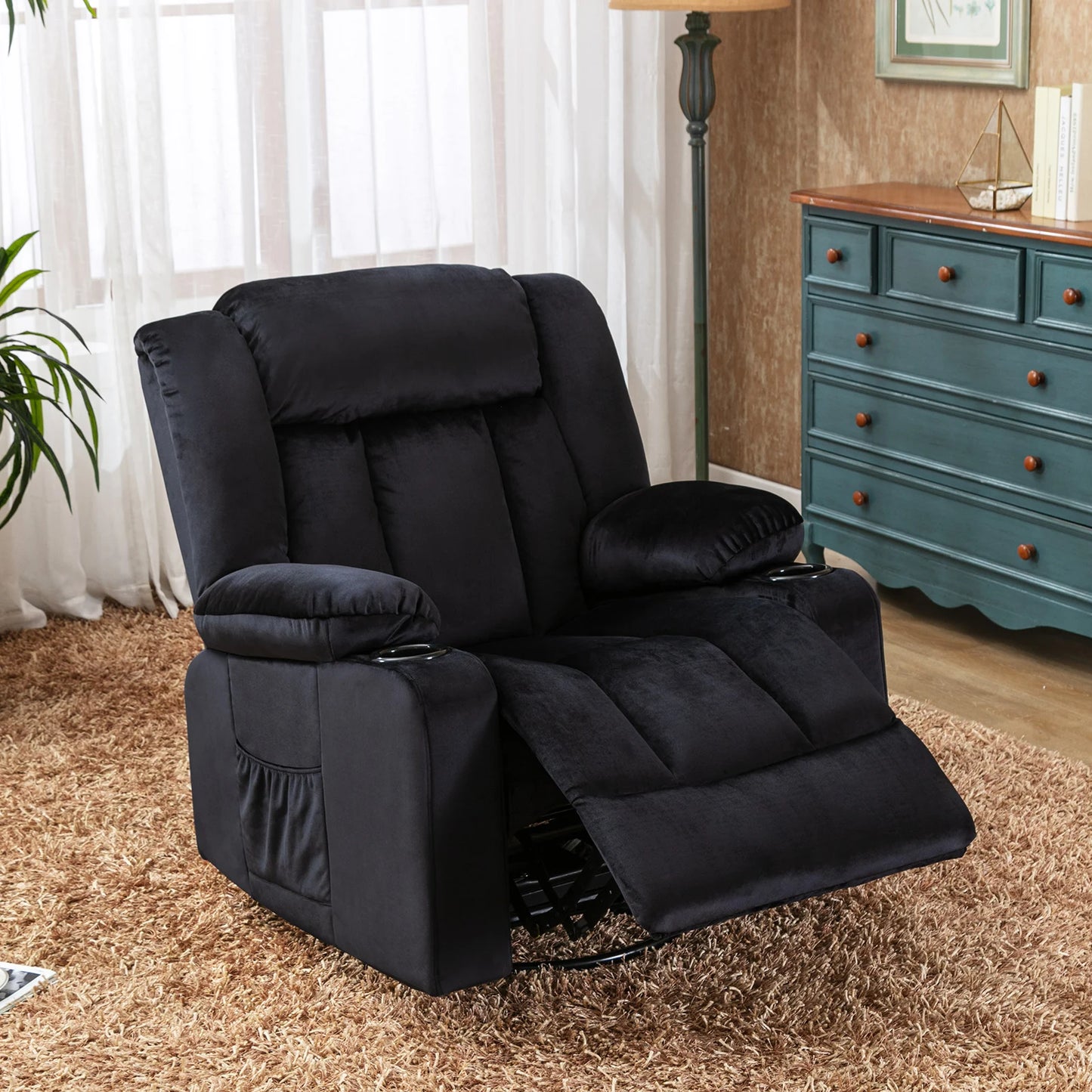 Fauteuil salon ergonomique mal de dos noir