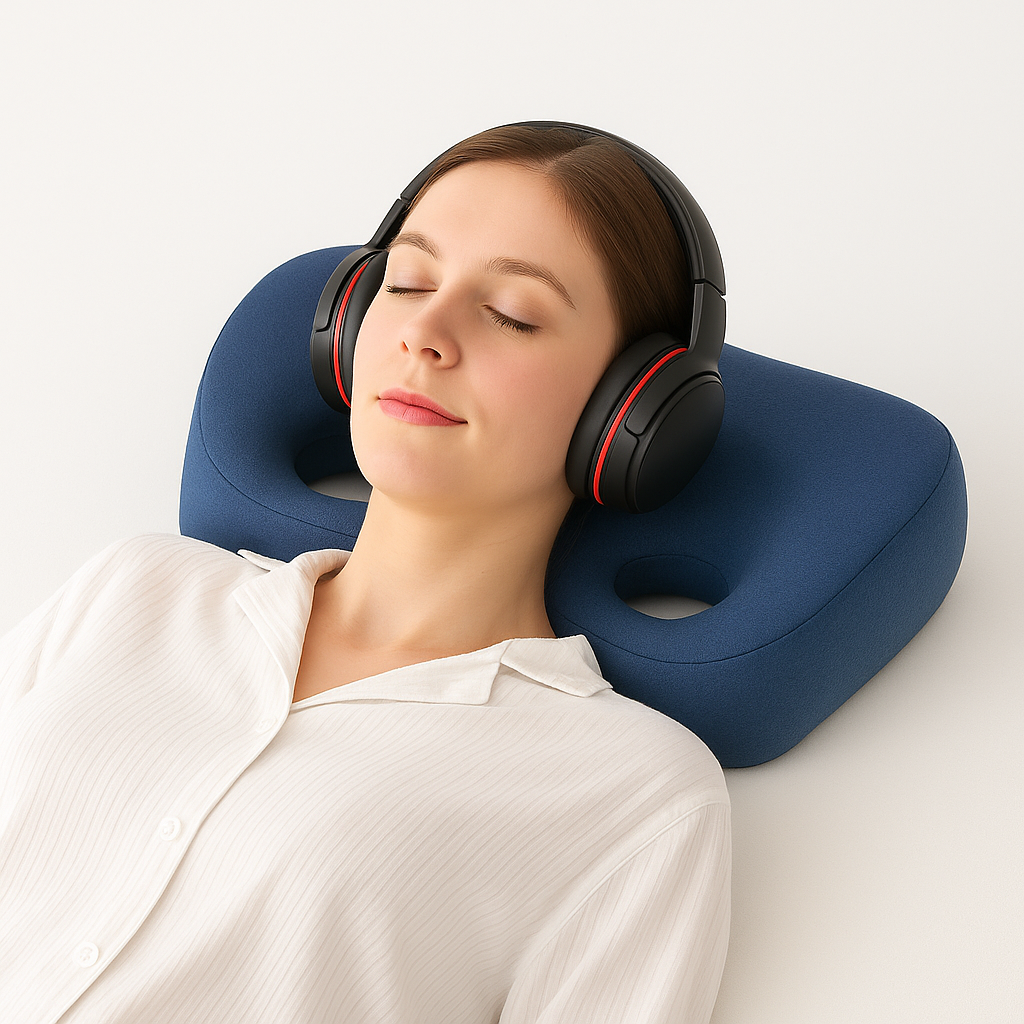 Oreiller ergonomique avec trou lit