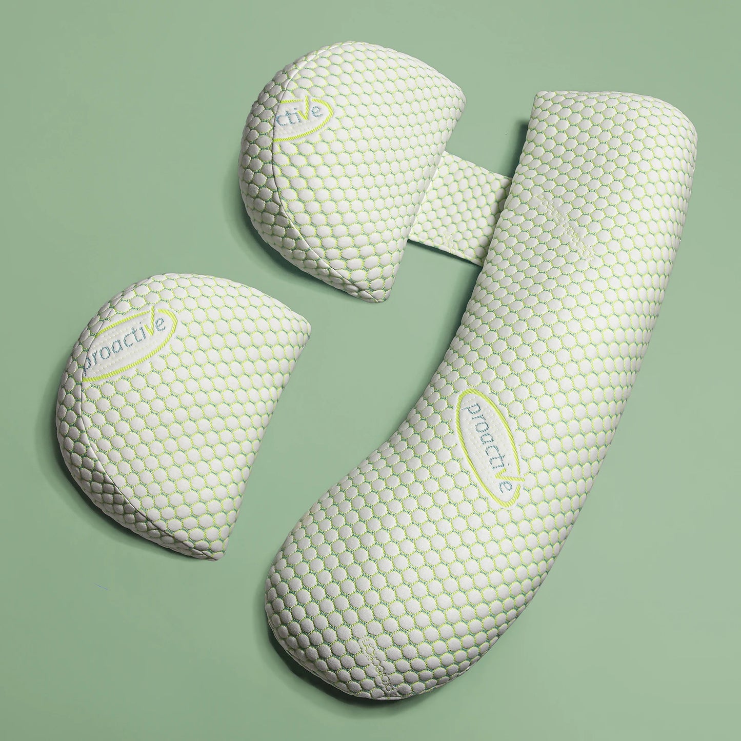 Oreiller ergonomique femme enceinte vert
