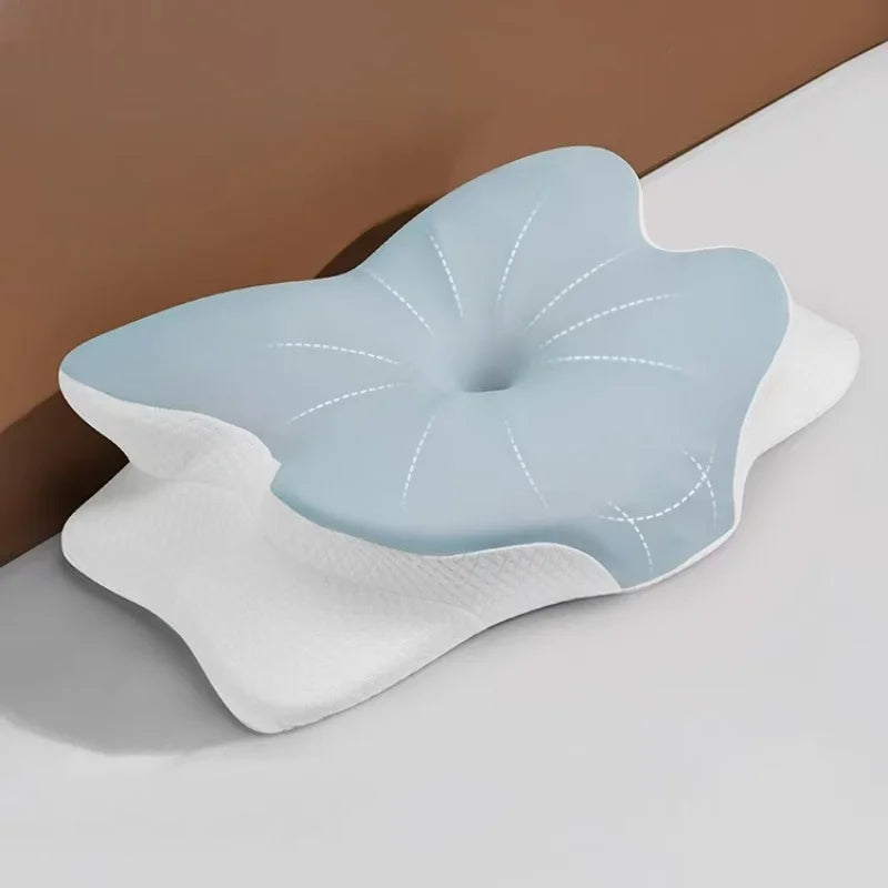 Oreiller ergonomique papillon blanc