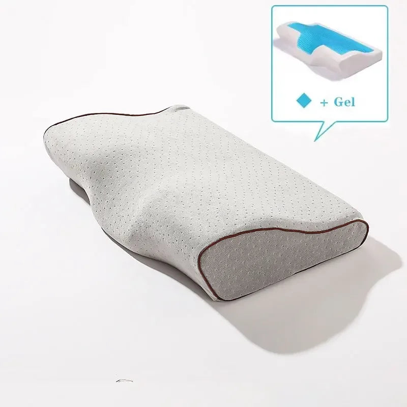 Oreiller ergonomique thermogel - mémoire de forme gris