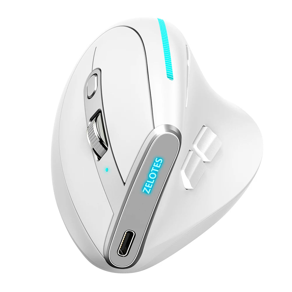 Souris bureautique ergonomique blanc
