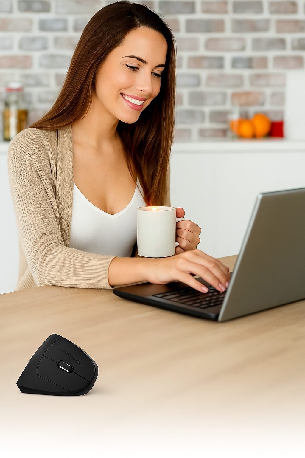 Souris de bureau ergonomique blanc