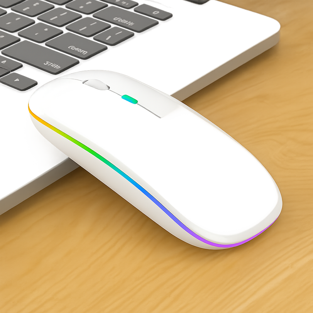 Souris ergonomique ambidextre blanc