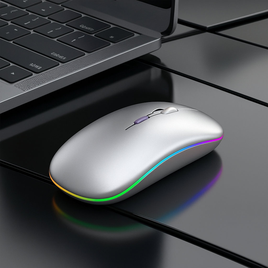 Souris ergonomique ambidextre gris