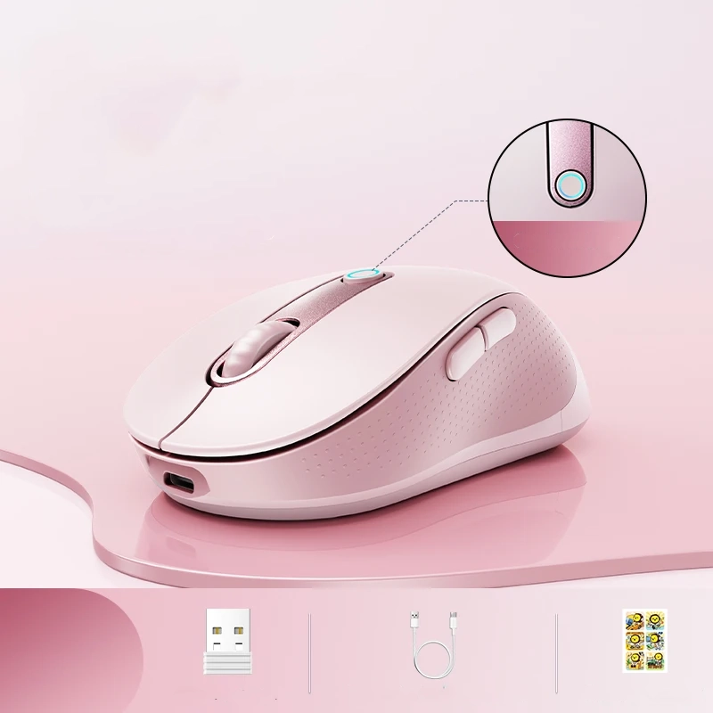 Souris ergonomique droite rose