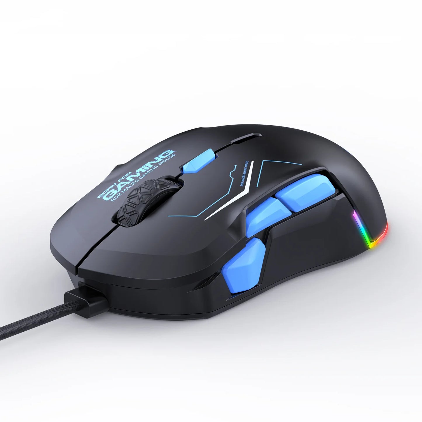 Souris ergonomique filaire bleu