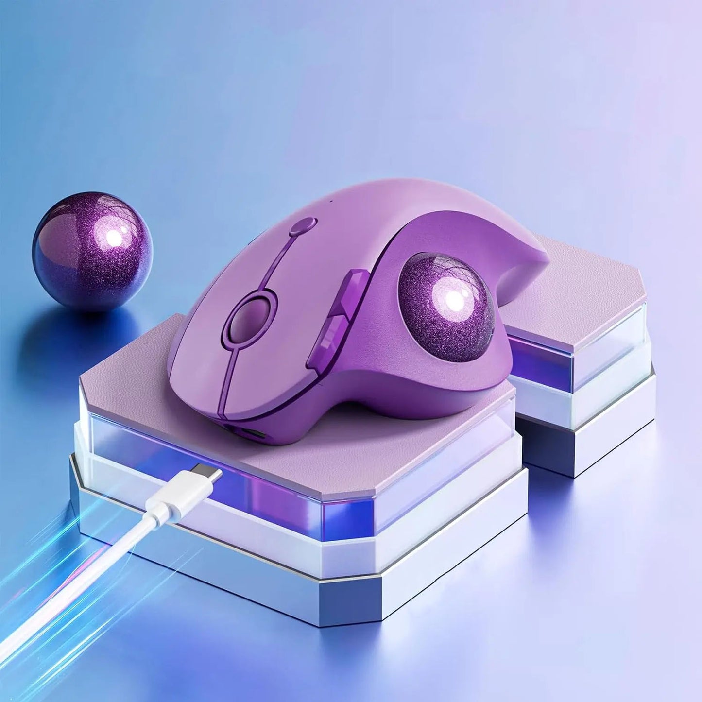 Souris ergonomique sans fil trackball violet