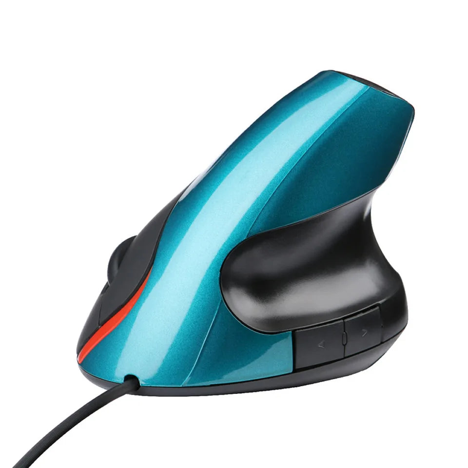 Souris ergonomique verticale avec fil bleu