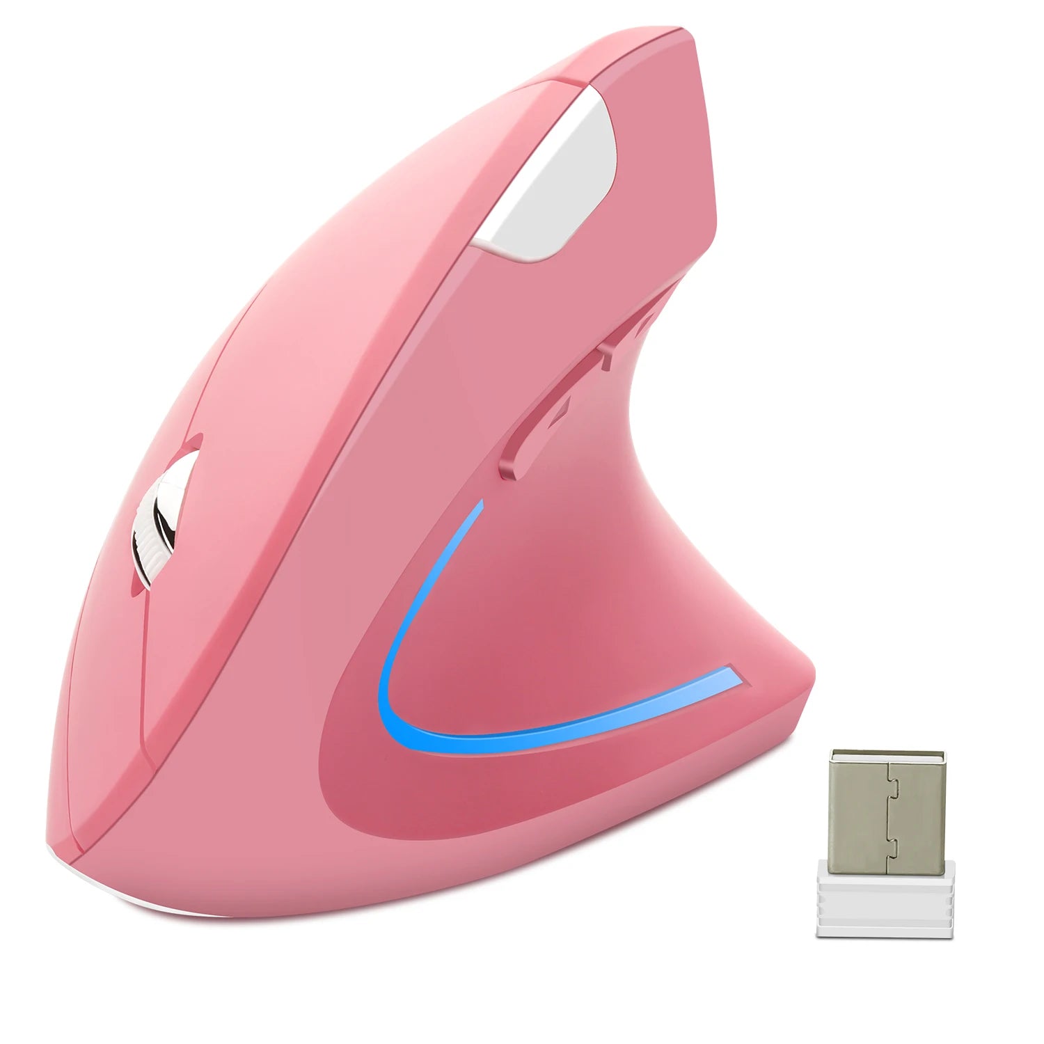 Souris ergonomique verticale droitier rose
